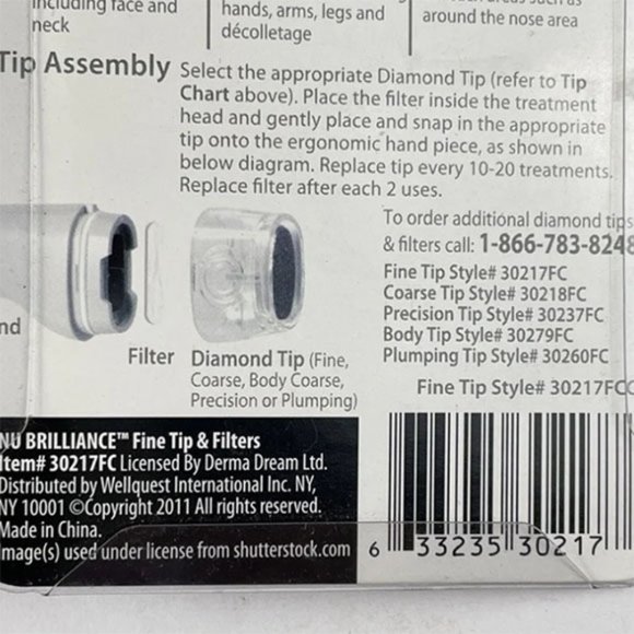 NuBrilliance 1 Fine Interchangeable Diamond Tip &10 Replacement Filters 30217FCS - Picture 7 of 7
